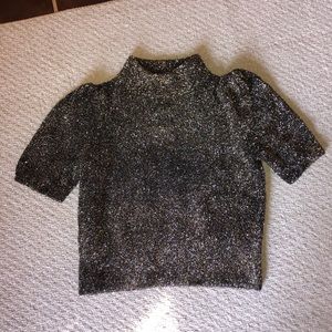 Kate Spade Black & Gold Metallic Texture Sweater!
